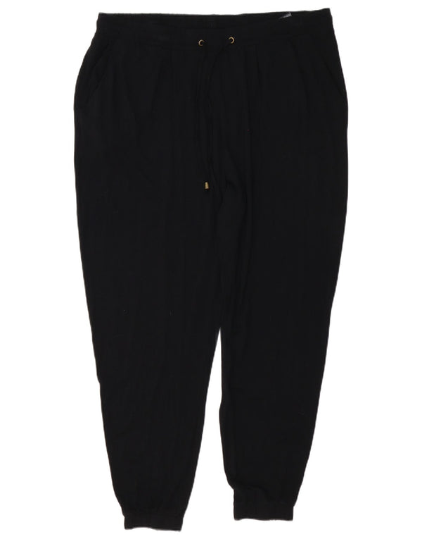 Marks & Spencer Womens Joggers Cropped Trousers UK 18 XL W40 L26 Black