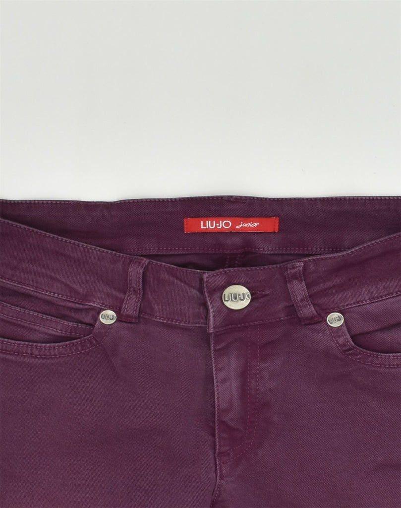 LIU JO Girls Skinny Jeans 11-12 Years W28 L29 Purple Cotton | Vintage Liu Jo | Thrift | Second-Hand Liu Jo | Used Clothing | Messina Hembry 