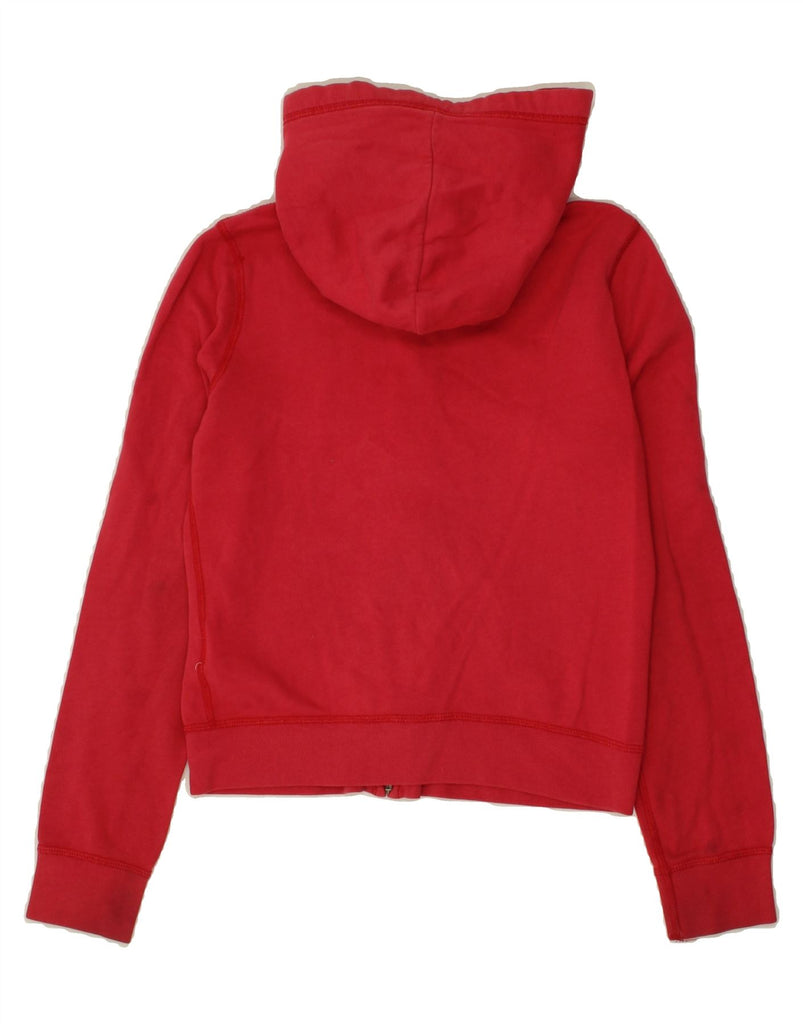 ABERCROMBIE & FITCH Girls Graphic Zip Hoodie Sweater 10-11 Years Large Red Vintage Abercrombie & Fitch and Second-Hand Abercrombie & Fitch from Messina Hembry 