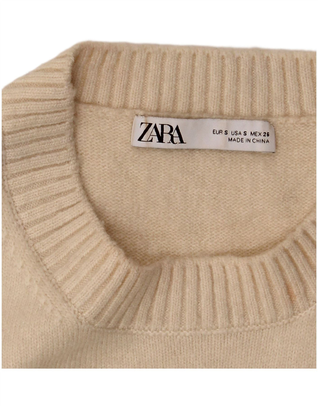 Zara Womens Crop Vest Tank Top UK 10 Small Beige