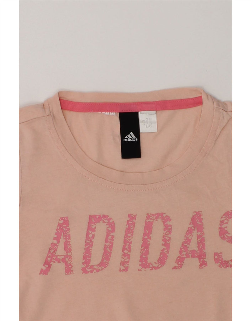 ADIDAS Girls Graphic T-Shirt Top 3-4 Years Beige | Vintage Adidas | Thrift | Second-Hand Adidas | Used Clothing | Messina Hembry 