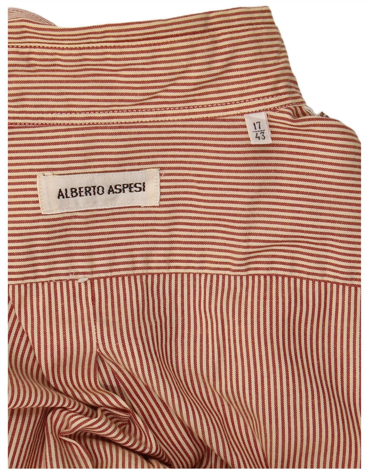 Alberto Aspesi Mens Shirt Size 43 17 XL Red Striped