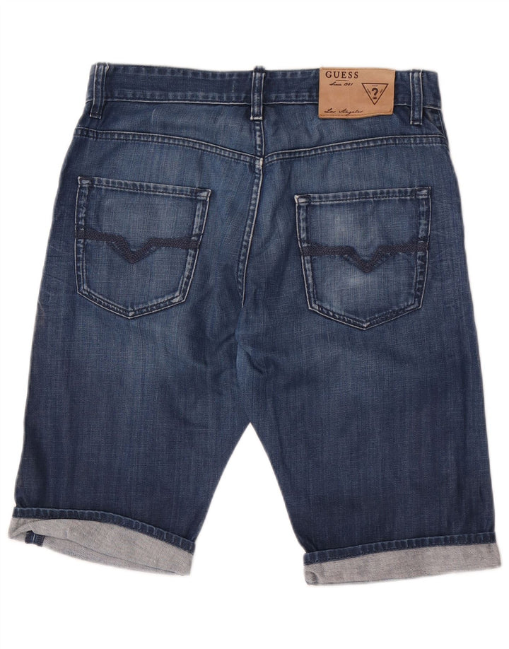 Guess Mens Denim Shorts W31 Medium Blue Cotton