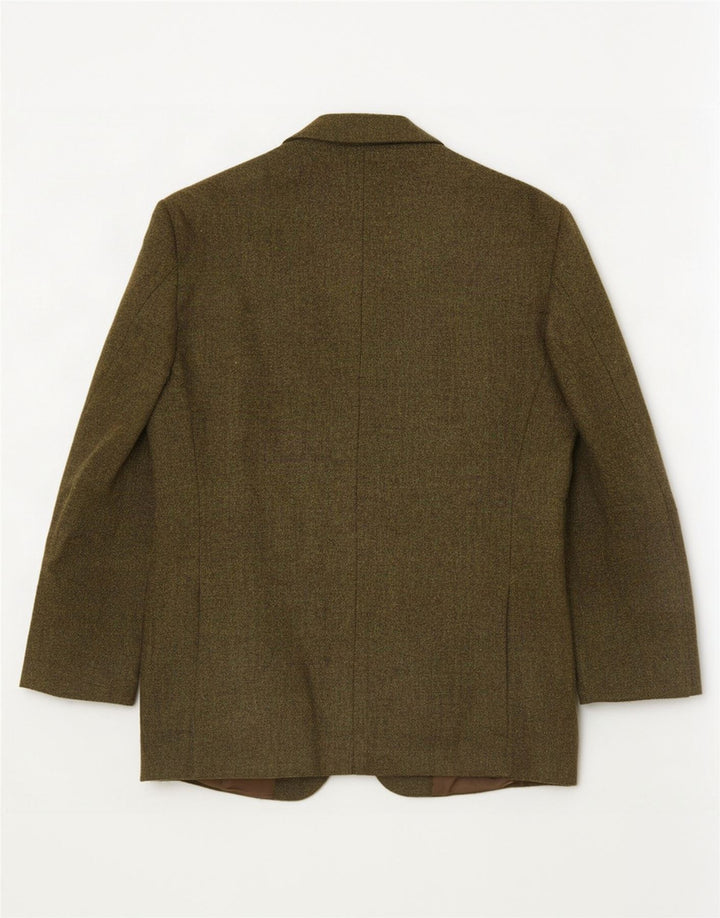 Duca Visconti Mens 3 Button Blazer Jacket IT 48 Medium Khaki Wool