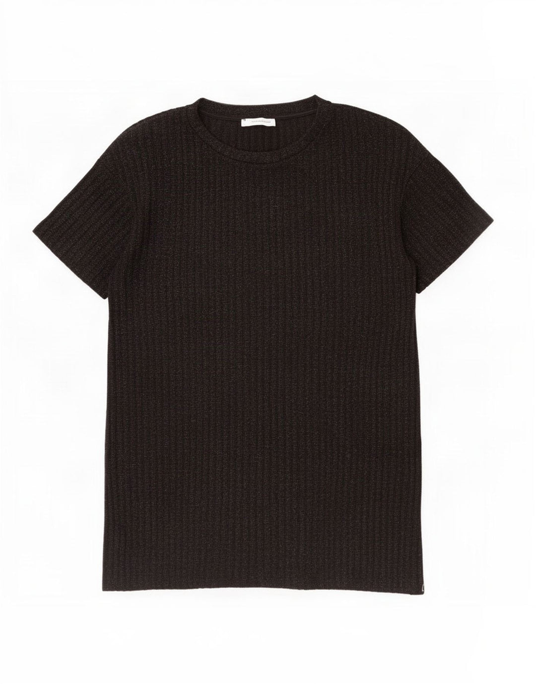 Zara Womens T-Shirt Top UK 10 Small Black Flecked Polyester