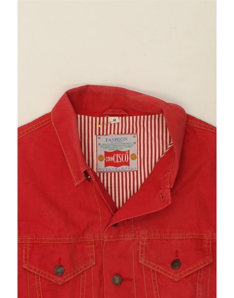 VINTAGE Mens Denim Gilet UK 38 Medium Red Cotton | Vintage Vintage | Thrift | Second-Hand Vintage | Used Clothing | Messina Hembry 