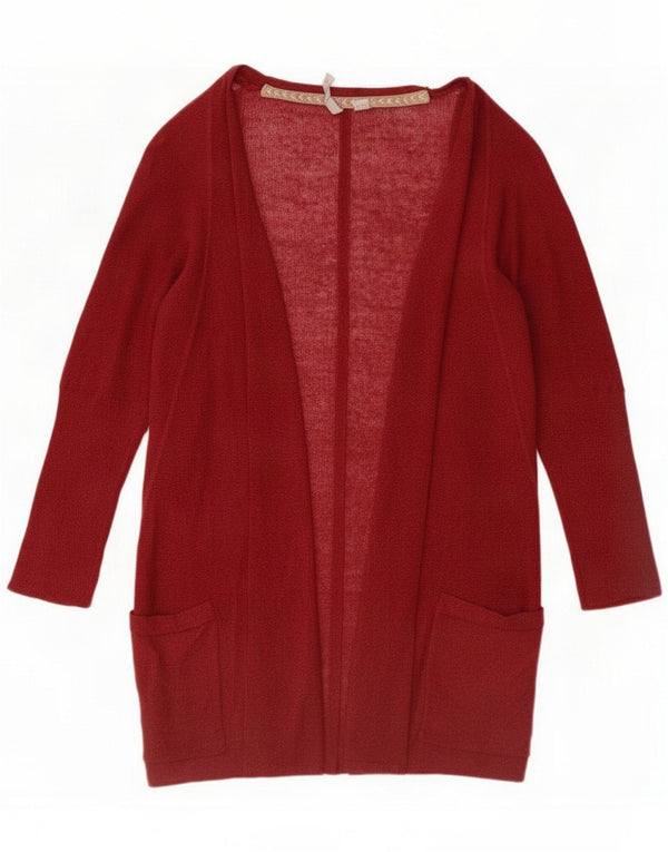 White Stuff Womens Oversized Longline Cardigan Sweater UK 16 Large Maroon