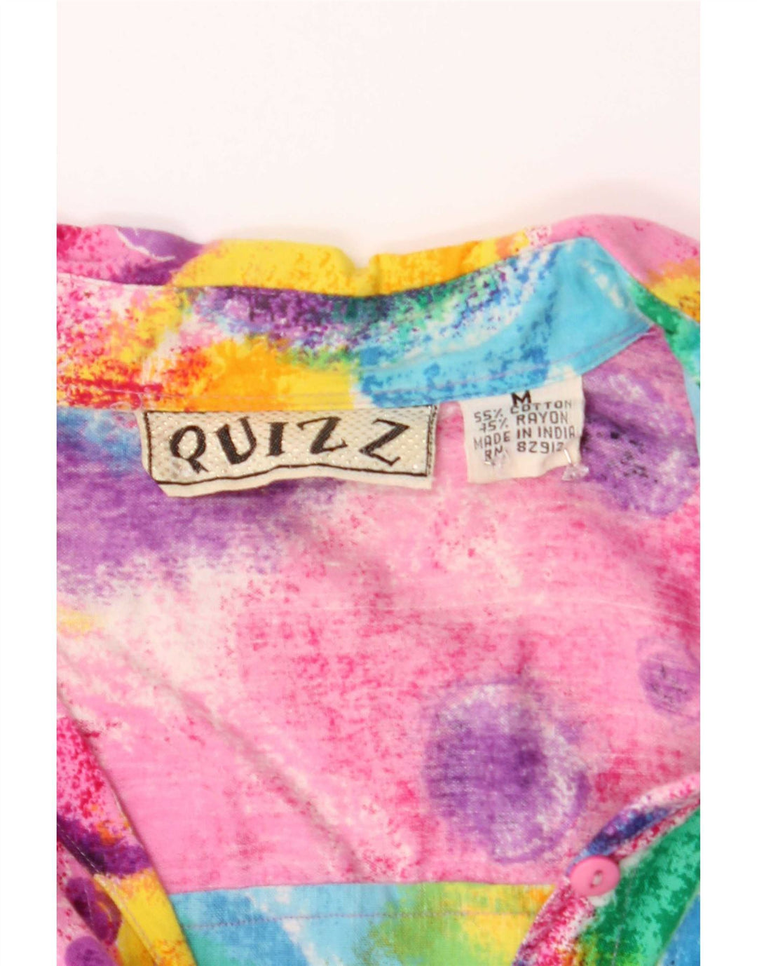 Vintage Womens Abstract Pattern Shirt Blouse UK 14 Medium Multicoloured