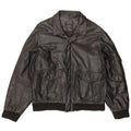 Vittorio Forti Mens Leather Bomber Jacket IT 50 Large Black