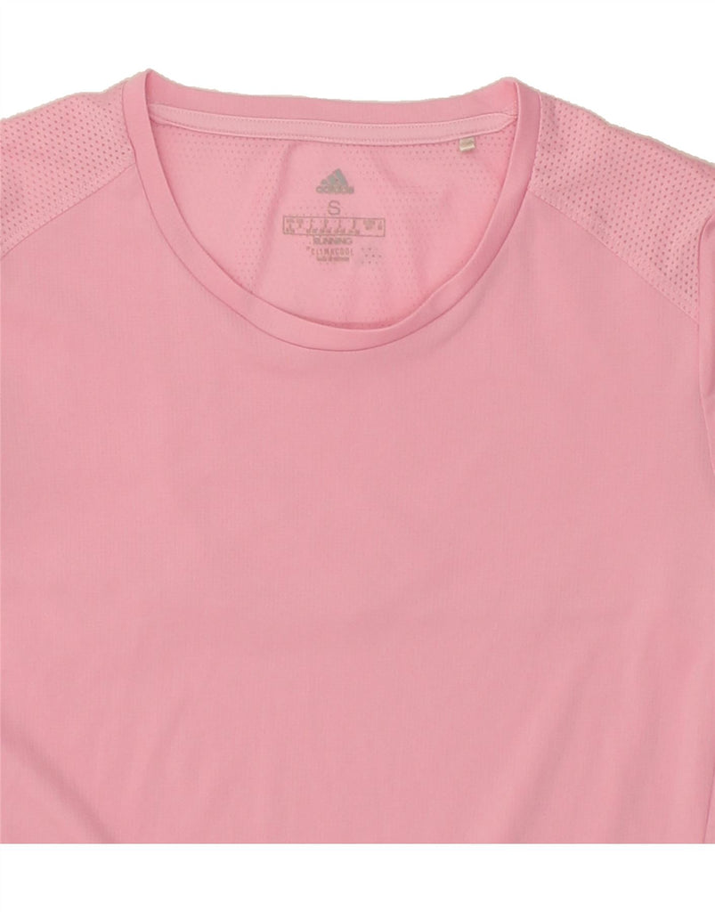 ADIDAS Womens Climacool Graphic T-Shirt Top UK 8/10 Small Pink Polyester | Vintage Adidas | Thrift | Second-Hand Adidas | Used Clothing | Messina Hembry 