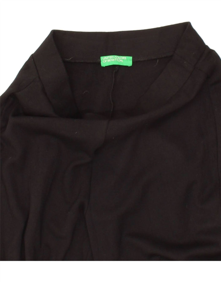 BENETTON Womens Wide Leg Tracksuit Trousers UK 8 Small  Black Polyester Vintage Benetton and Second-Hand Benetton from Messina Hembry 
