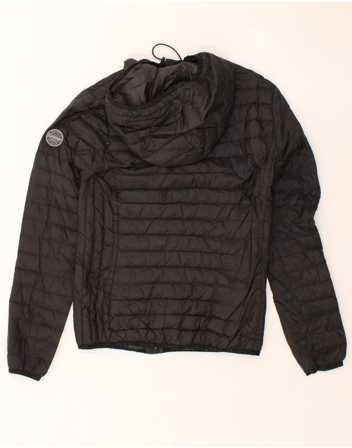 SUPERDRY Womens Hooded Padded Jacket UK 10 Small  Black Nylon Vintage Superdry and Second-Hand Superdry from Messina Hembry 