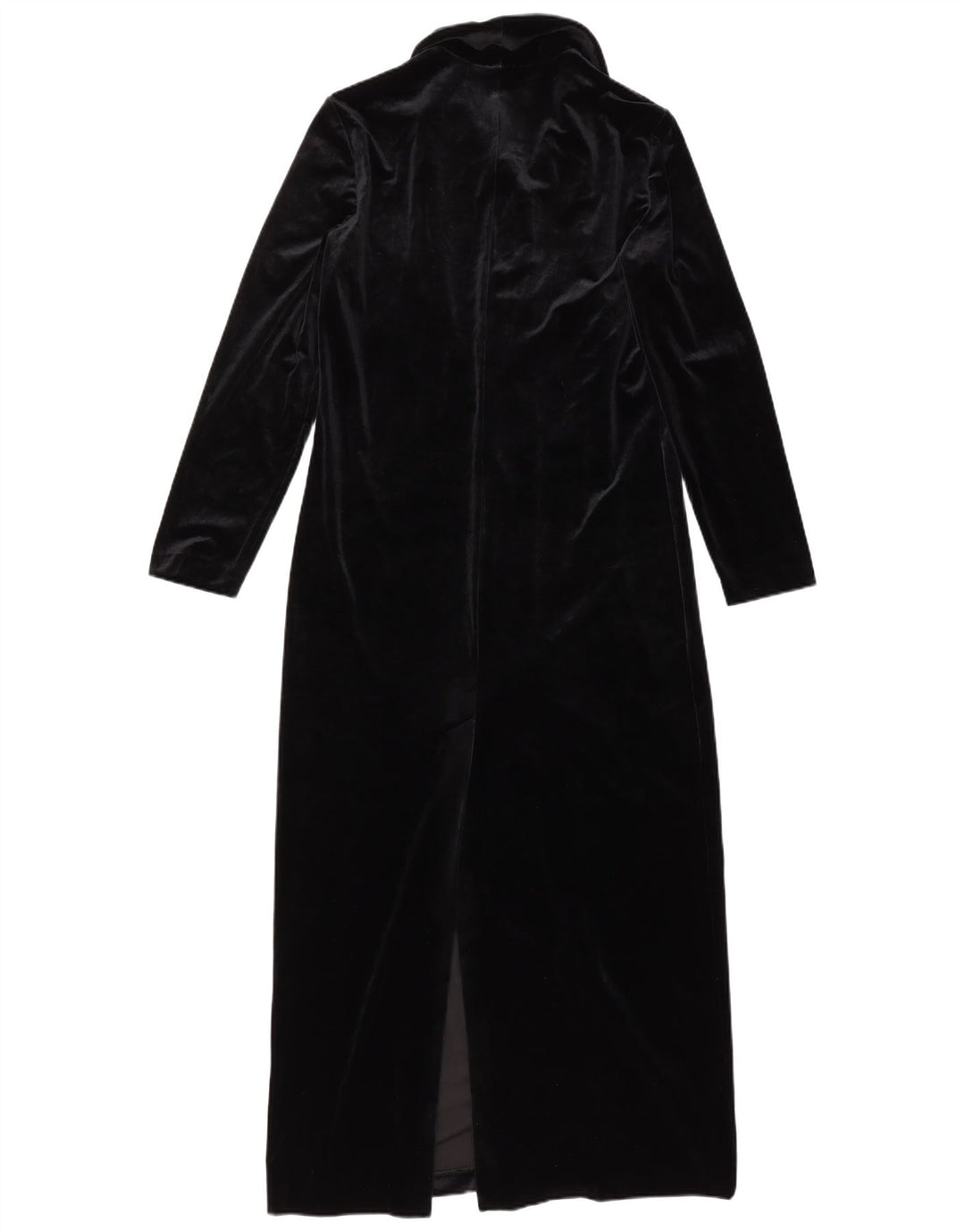 VINTAGE Womens Velour Shirt Dress UK 10 Small  Black Polyester