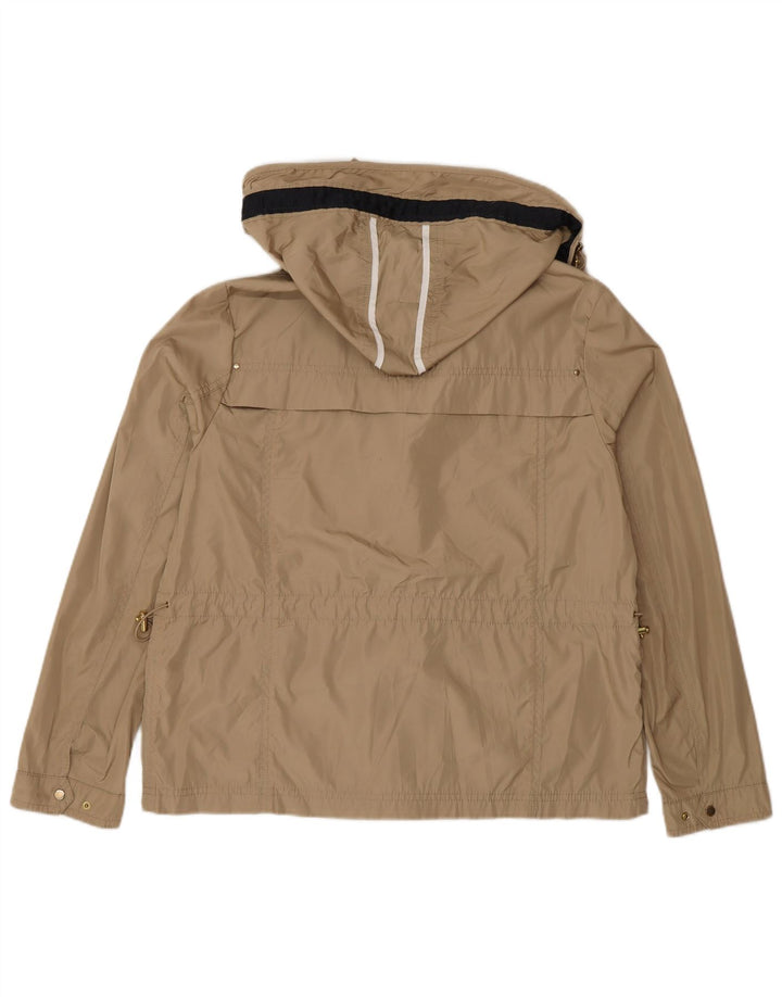 Zara Womens Hooded Utility Jacket UK 18 XL Beige Polyester