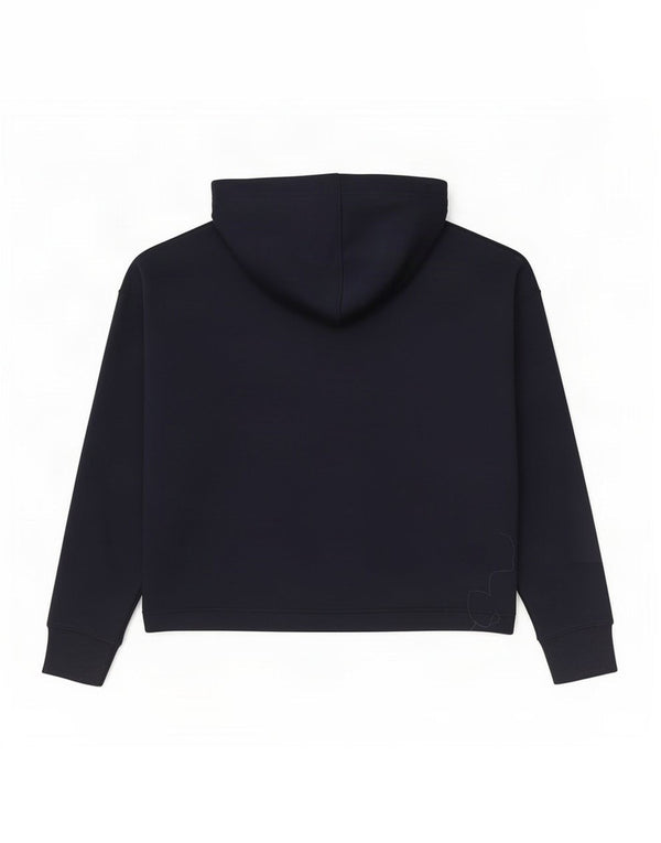 Tommy Hilfiger Womens Oversized Crop Hoodie Jumper UK 10 Small Navy Blue