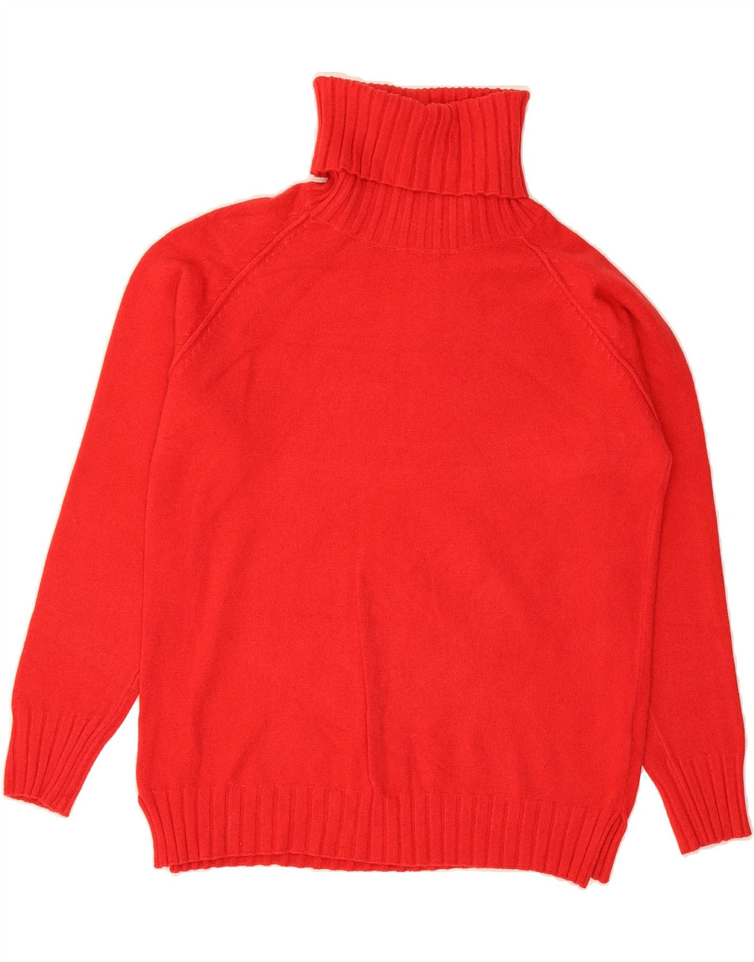 VINTAGE Womens Roll Neck Jumper Sweater UK 16 Large Red Viscose Vintage Vintage and Second-Hand Vintage from Messina Hembry 