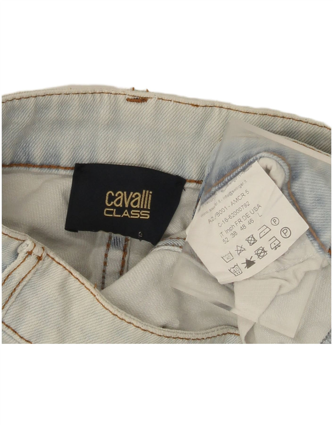 Cavalli Mens Straight Jeans Large W34 L29 Blue Cotton