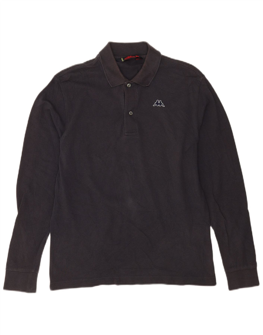 Kappa Mens Long Sleeve Polo Shirt Small Navy Blue Cotton