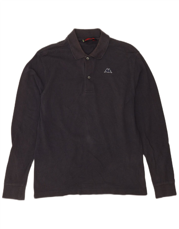 Kappa Mens Long Sleeve Polo Shirt Small Navy Blue Cotton