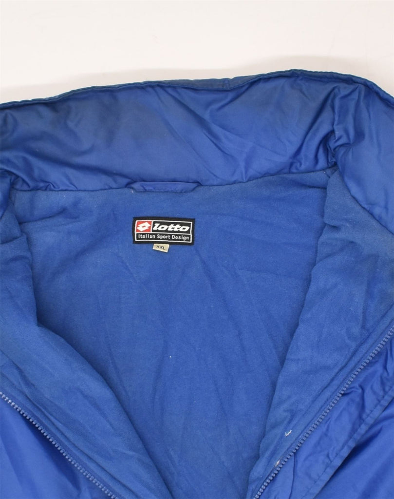 LOTTO Mens Hooded Rain Jacket UK 44 2XL Blue Polyester | Vintage Lotto | Thrift | Second-Hand Lotto | Used Clothing | Messina Hembry 