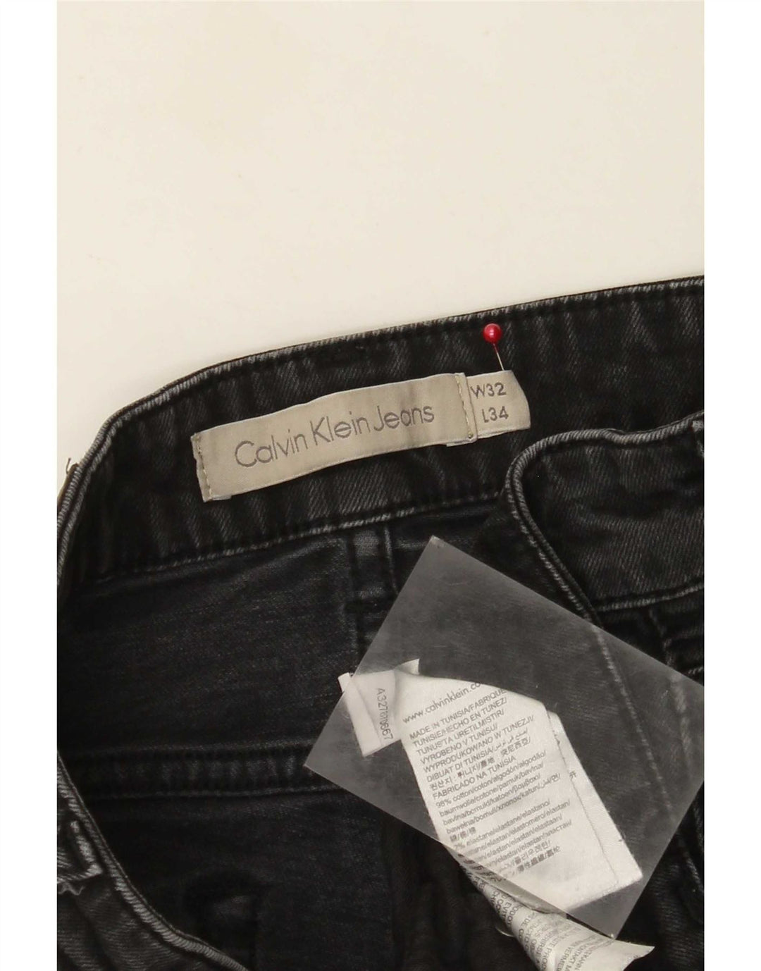 Calvin Klein Womens Slim Jeans W32 L34 Black Cotton