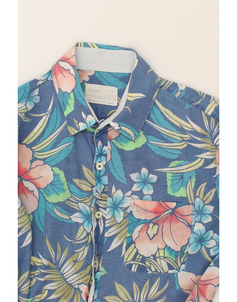 PULL & BEAR Mens Shirt Medium Blue Floral | Vintage Pull & Bear | Thrift | Second-Hand Pull & Bear | Used Clothing | Messina Hembry 