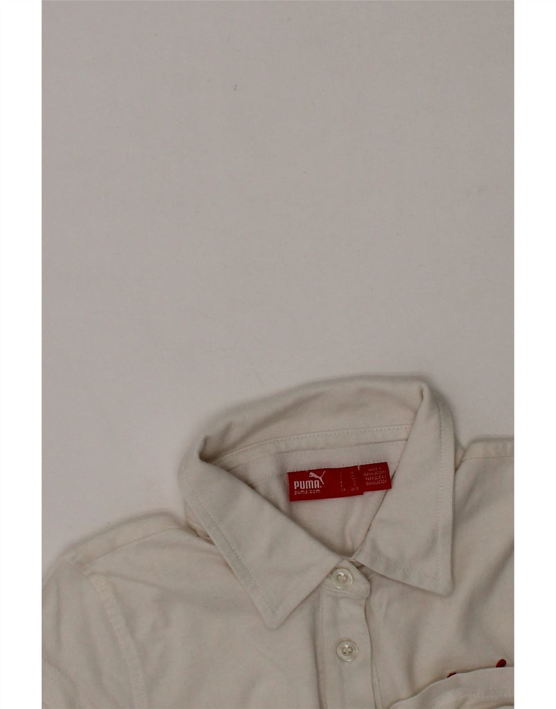 PUMA Girls Polo Shirt 9-10 Years White Vintage Puma and Second-Hand Puma from Messina Hembry 