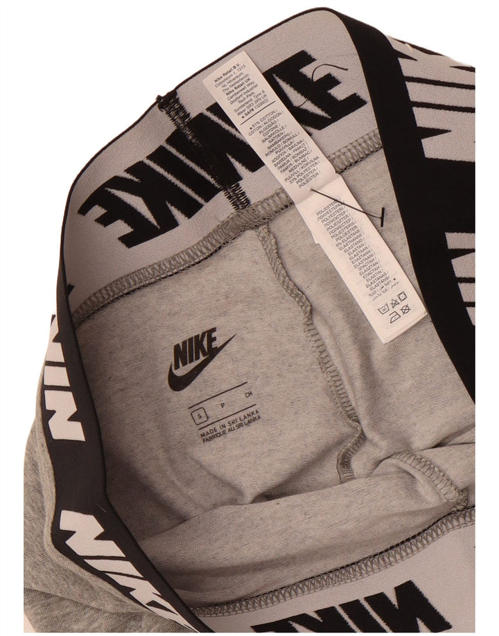 Nike Womens Graphic Leggings UK 10 Small Grey Cotton
