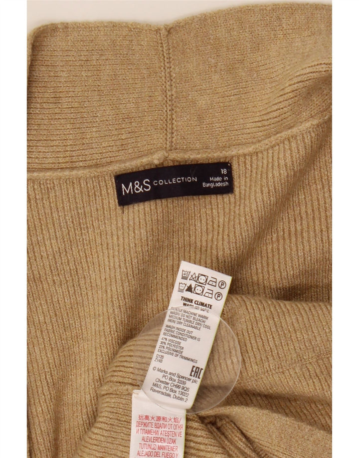 Marks & Spencer Womens Oversized Longline Cardigan Sweater UK 18 XL Beige