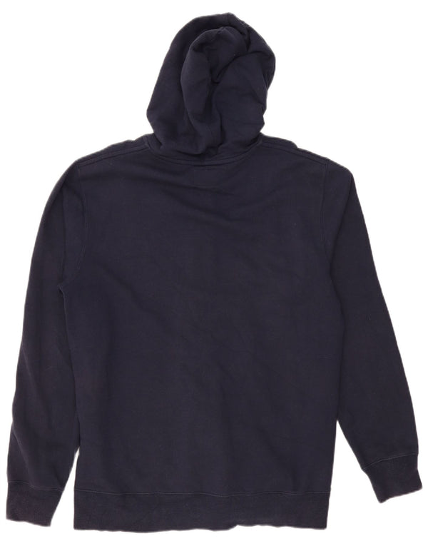 QUIKSILVER Mens Zip Hoodie Sweater Large Navy Blue Cotton