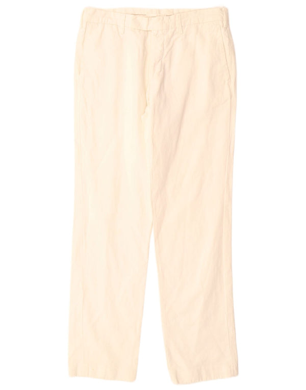 MASSIMO DUTTI Mens Straight Suit Trousers EU 42 Large W32 L32 Off White