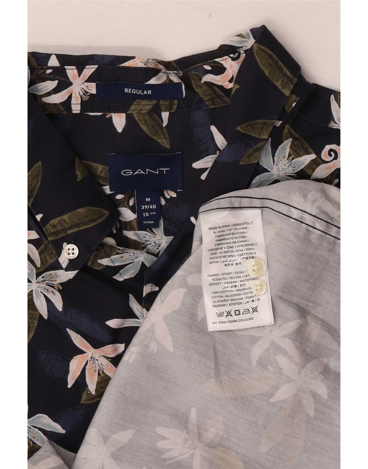 Gant Mens Short Sleeve Shirt Size 39/40 15 3/4Medium Blue Floral