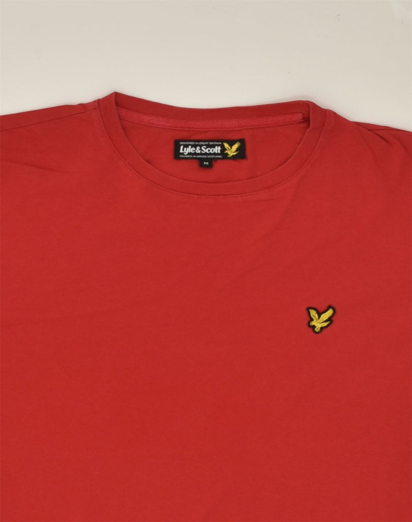 LYLE & SCOTT Mens T-Shirt Top Medium Red Cotton | Vintage Lyle & Scott | Thrift | Second-Hand Lyle & Scott | Used Clothing | Messina Hembry 