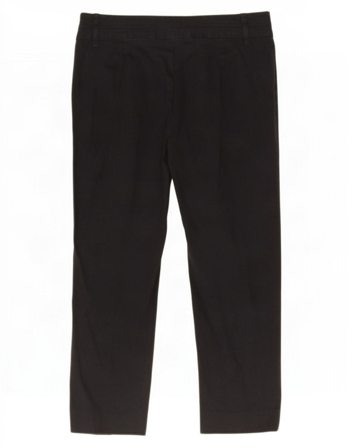 Benetton Womens Capri Trousers IT 42 Medium W32 L22 Black