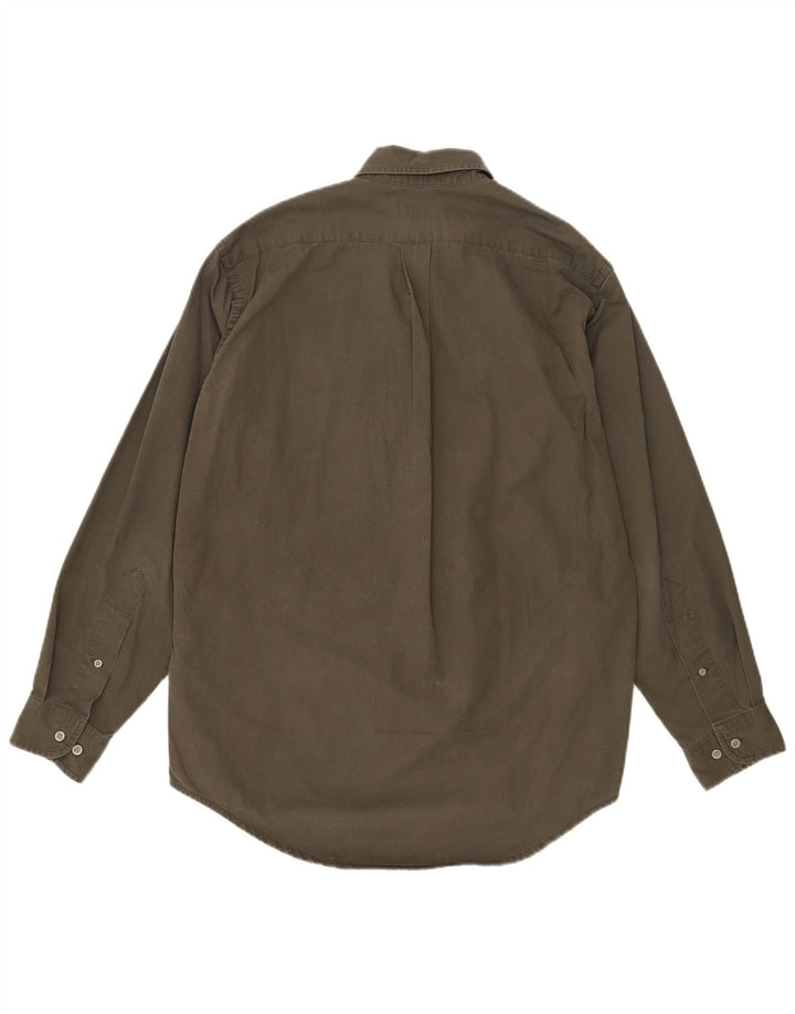 Marlboro Classics Mens Traditional Fit Shirt Medium Khaki Cotton
