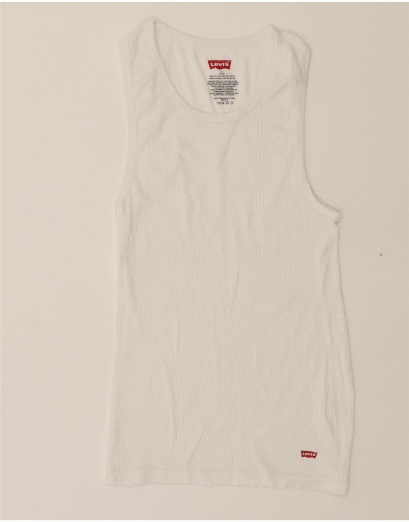 LEVI'S Womens Vest Top EU 42/44 Large White Cotton Vintage Levi's and Second-Hand Levi's from Messina Hembry 