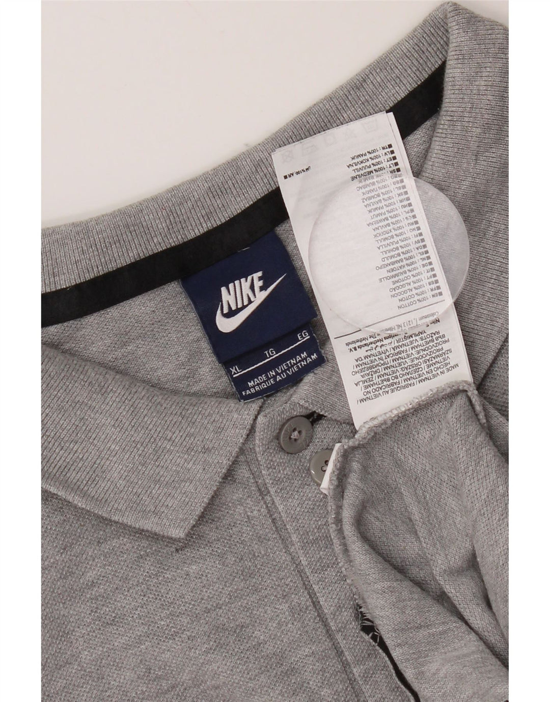 Nike Mens Polo Shirt XL Grey Flecked Cotton
