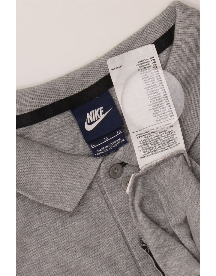 Nike Mens Polo Shirt XL Grey Flecked Cotton