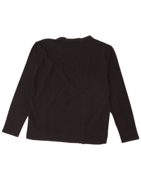 Trussardi Jeans Womens Top Long Sleeve UK 14 Medium Black Cotton