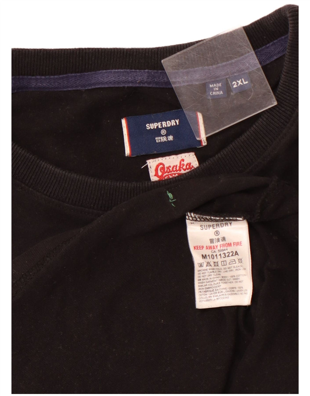 SUPERDRY Mens Graphic T-Shirt Top 2XL Black Cotton