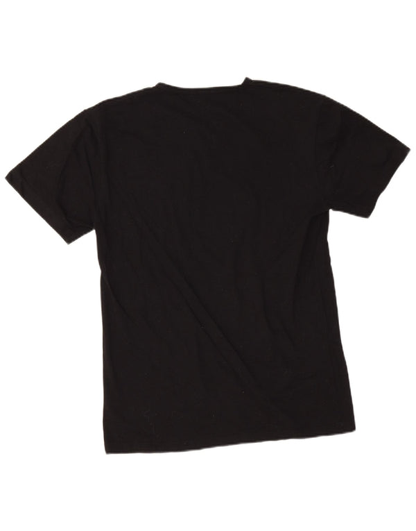 Kappa Womens T-Shirt Top UK 12 Medium Black Cotton