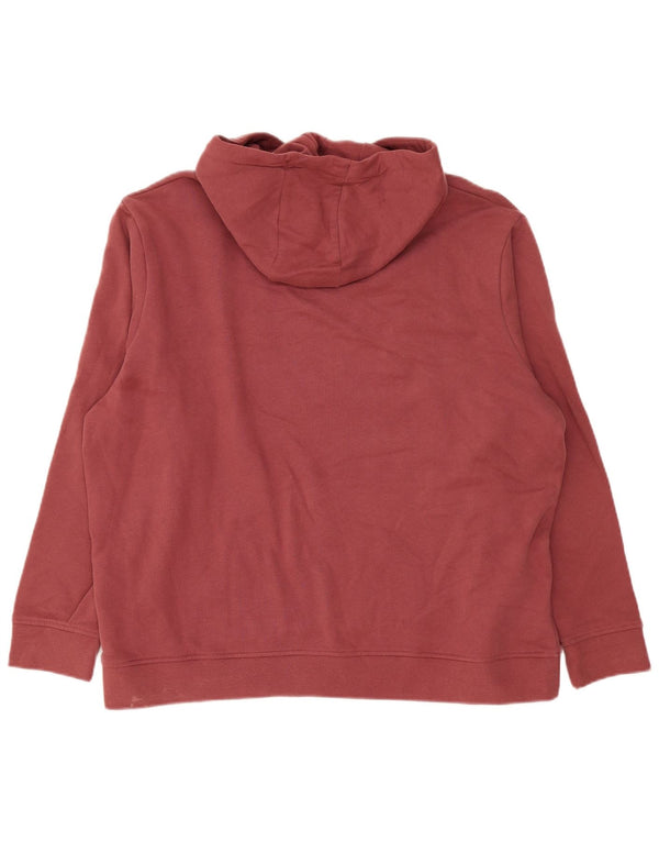 Animal Womens Graphic Oversized Hoodie Jumper UK 18 XL Red Cotton
