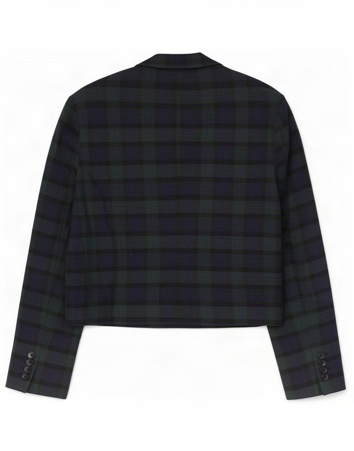 Vintage Womens 2 Button Blazer Jacket UK 14 Medium Green Check