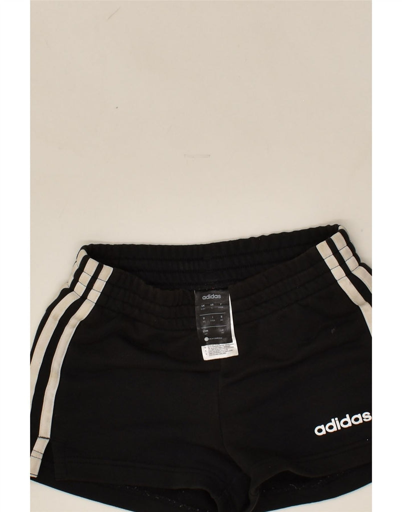 ADIDAS Girls Sport Shorts 9-10 Years Black Cotton | Vintage Adidas | Thrift | Second-Hand Adidas | Used Clothing | Messina Hembry 