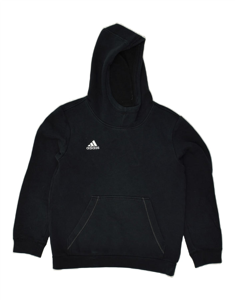 ADIDAS Boys Hoodie Jumper 11-12 Years Black Cotton | Vintage Adidas | Thrift | Second-Hand Adidas | Used Clothing | Messina Hembry 