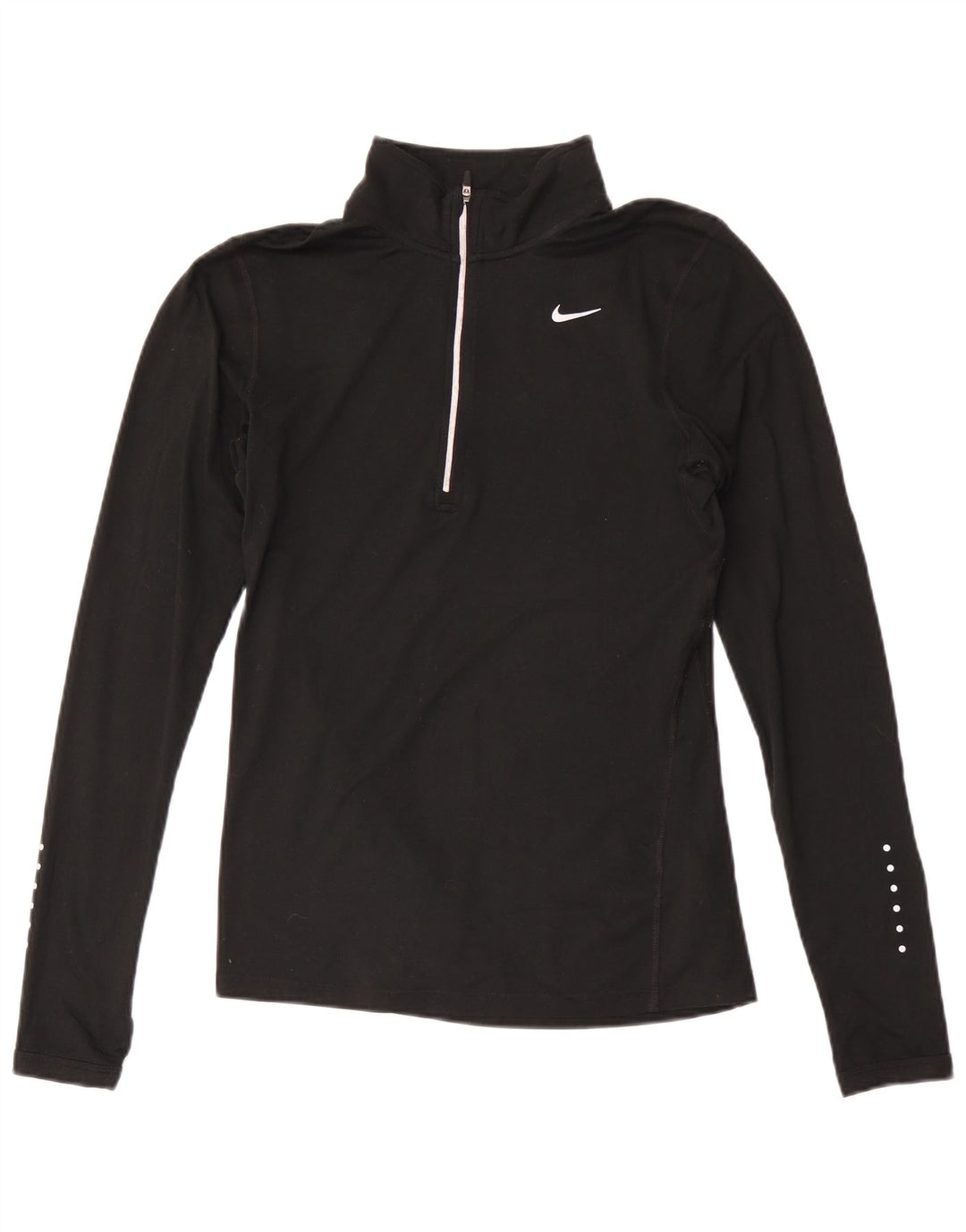 Nike Womens Dri Fit Zip Neck Pullover Tracksuit Top UK 10 Small Black