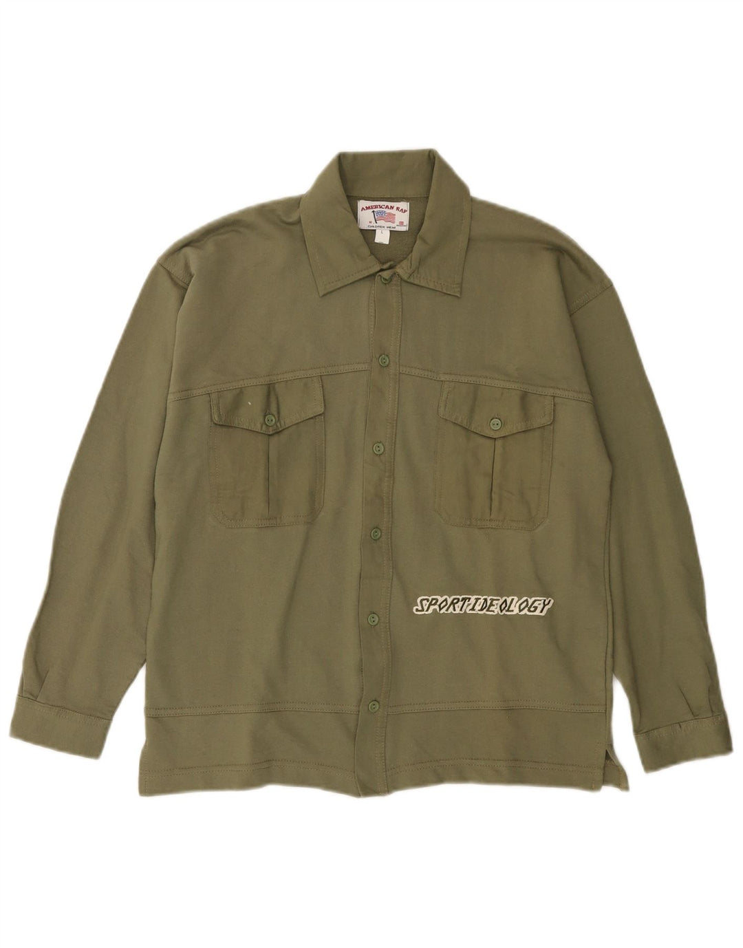 VINTAGE Womens Graphic Shirt US 10 Large Khaki Cotton