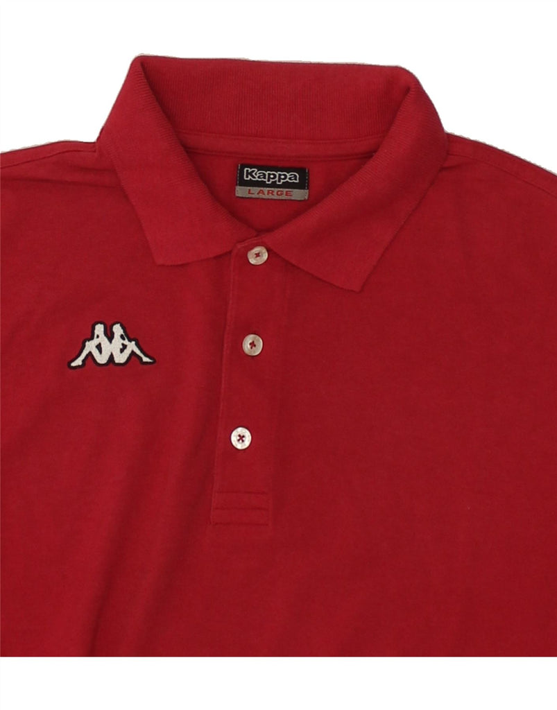 KAPPA Mens Polo Shirt Large Red Cotton Vintage Kappa and Second-Hand Kappa from Messina Hembry 