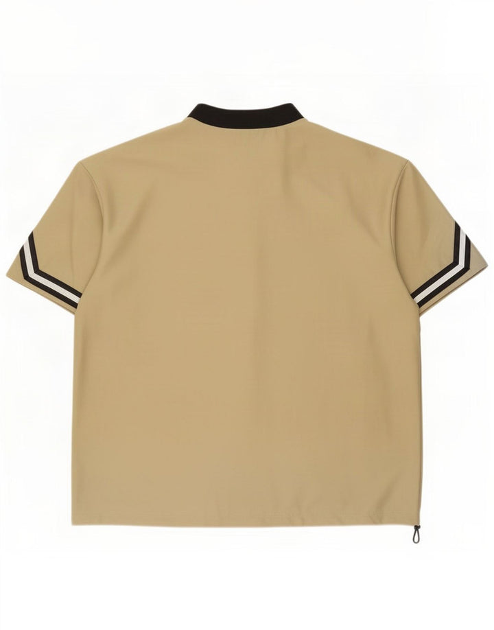 Adidas Mens Pullover Tracksuit Top Large Beige Colourblock Polyester