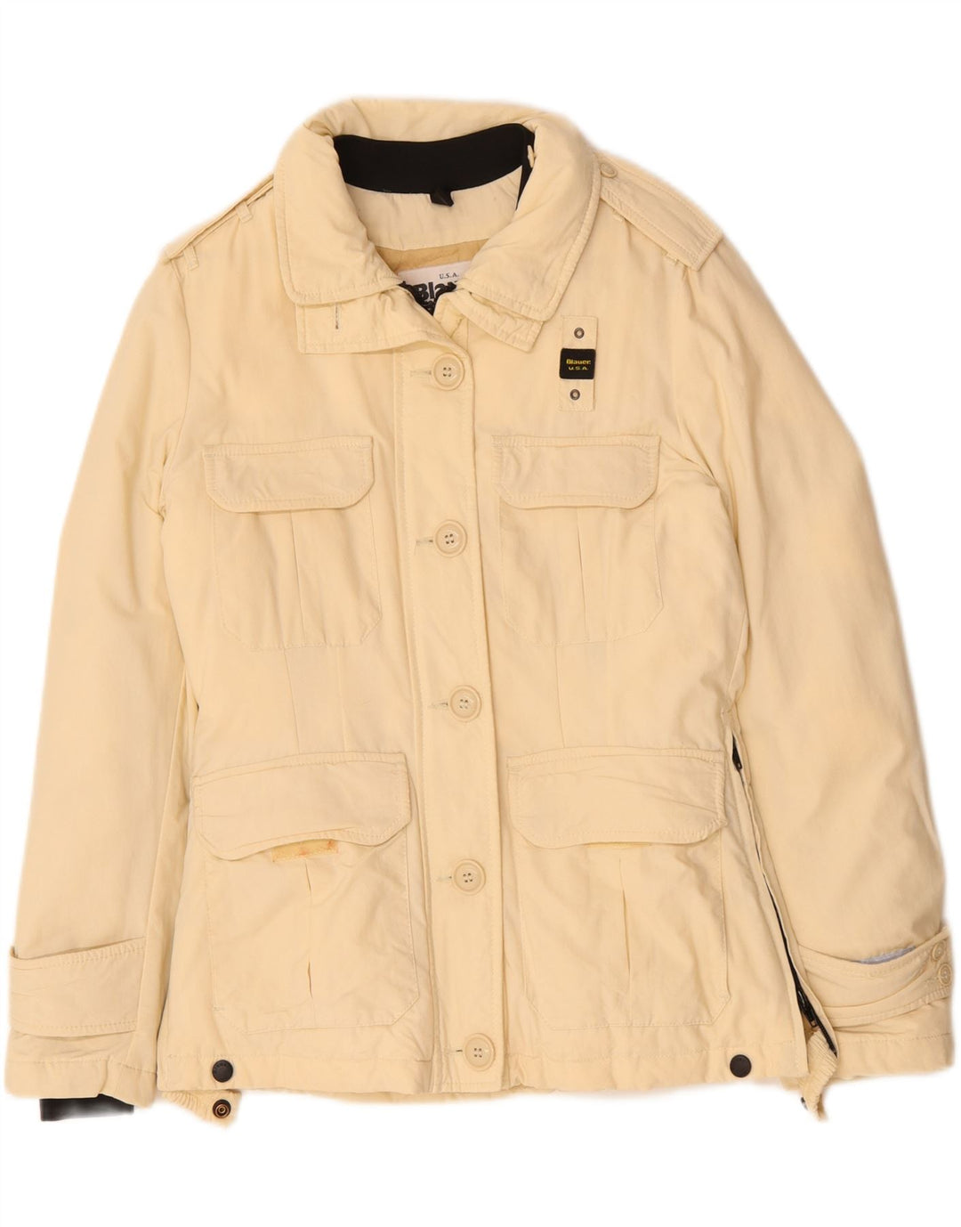 Blauer Womens Oversized Military Jacket UK 10 Small Beige